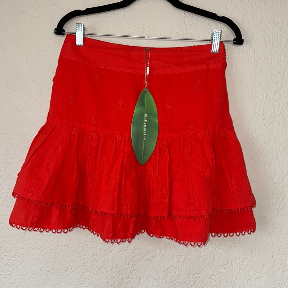 Farm Rio red 3D Pineapple mini skirt size S